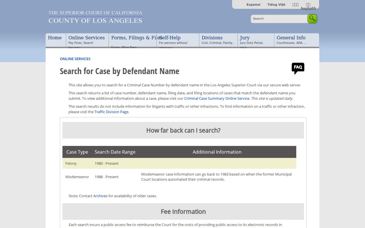 Lynwood people search criminal court name index